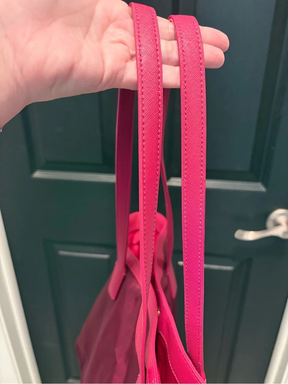 Tory Burch Plum Tote with Pink Trim